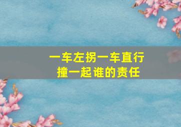 一车左拐一车直行 撞一起谁的责任